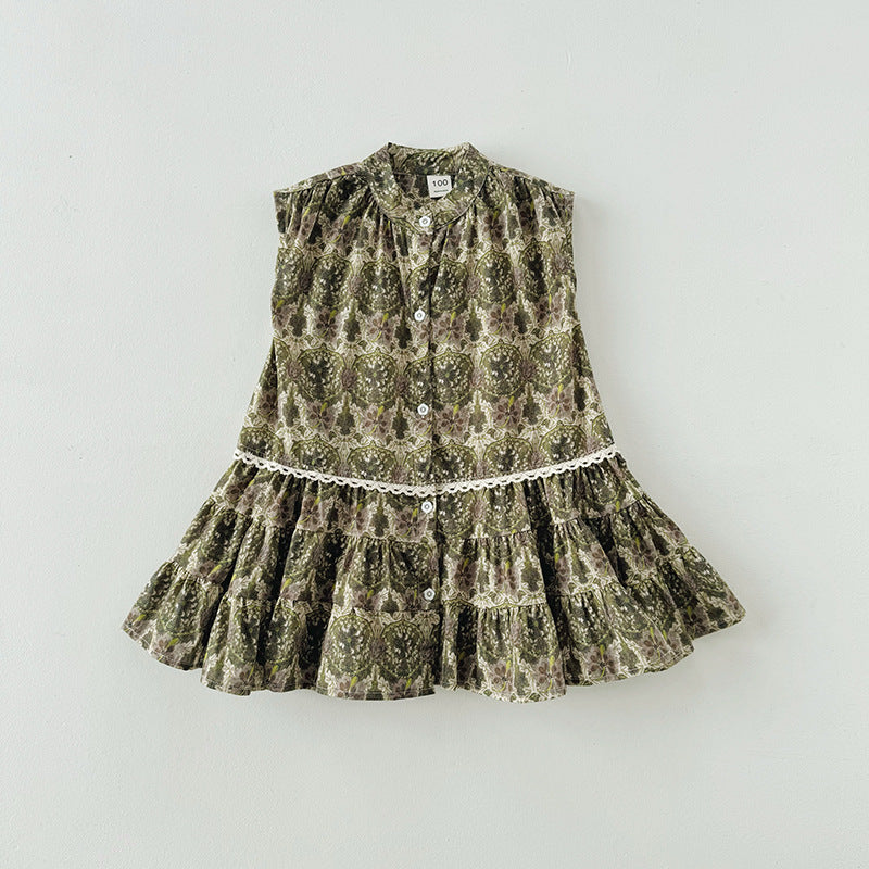 Summer Kids Girls Sleeveless Vintage Style Single Breasted Dress, MyKids-USA®, Baby & Toddler Dresses, MyKids-USA -  -  -  -  -  -  - 