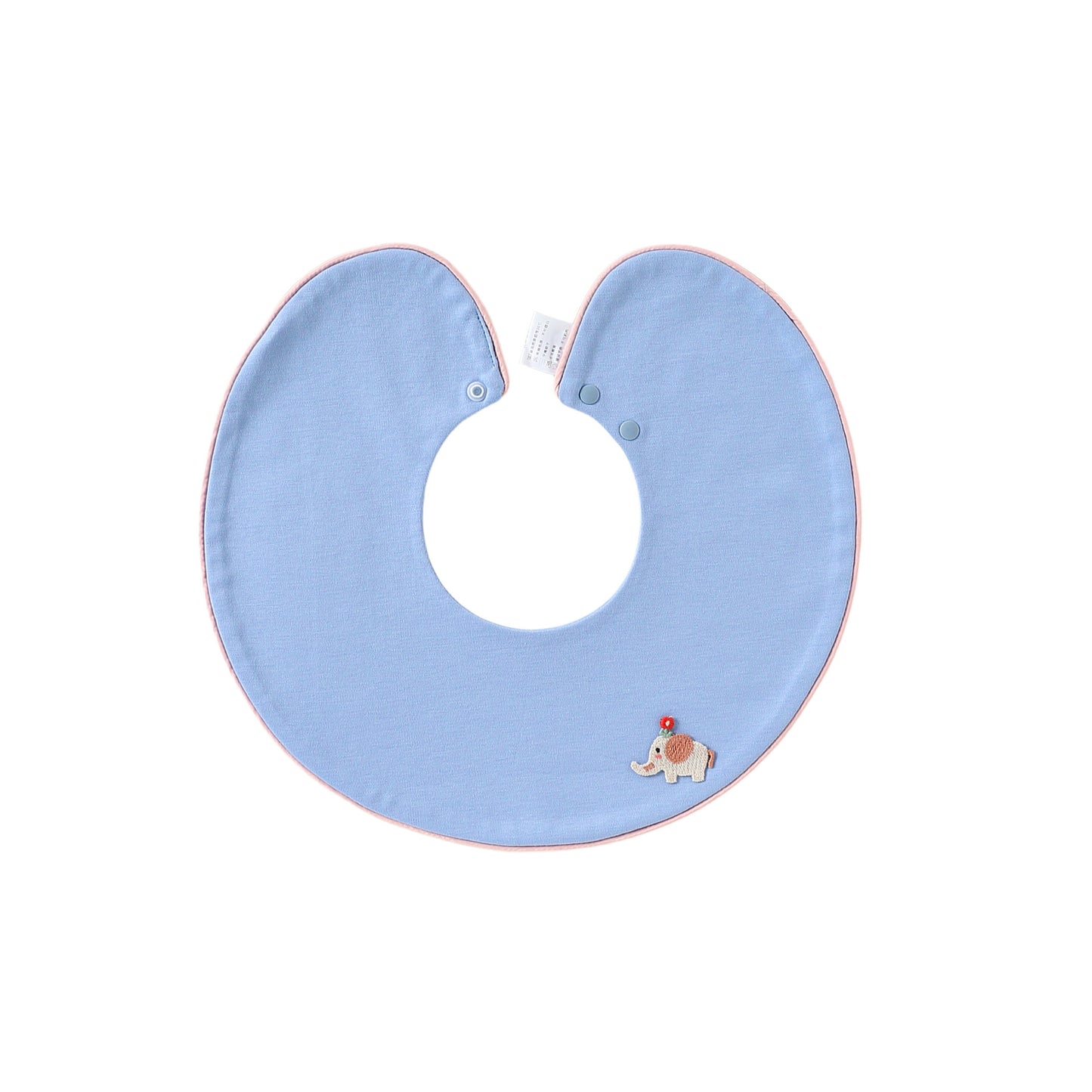Adorable Cartoon and Fruits Pattern Cotton Snap-on Round Shaped Bib, MyKids-USA®, Bibs, MyKids-USA® - Size/Age - S (0-1Y) - Color - Blue -  -  - TR2604242323-A.