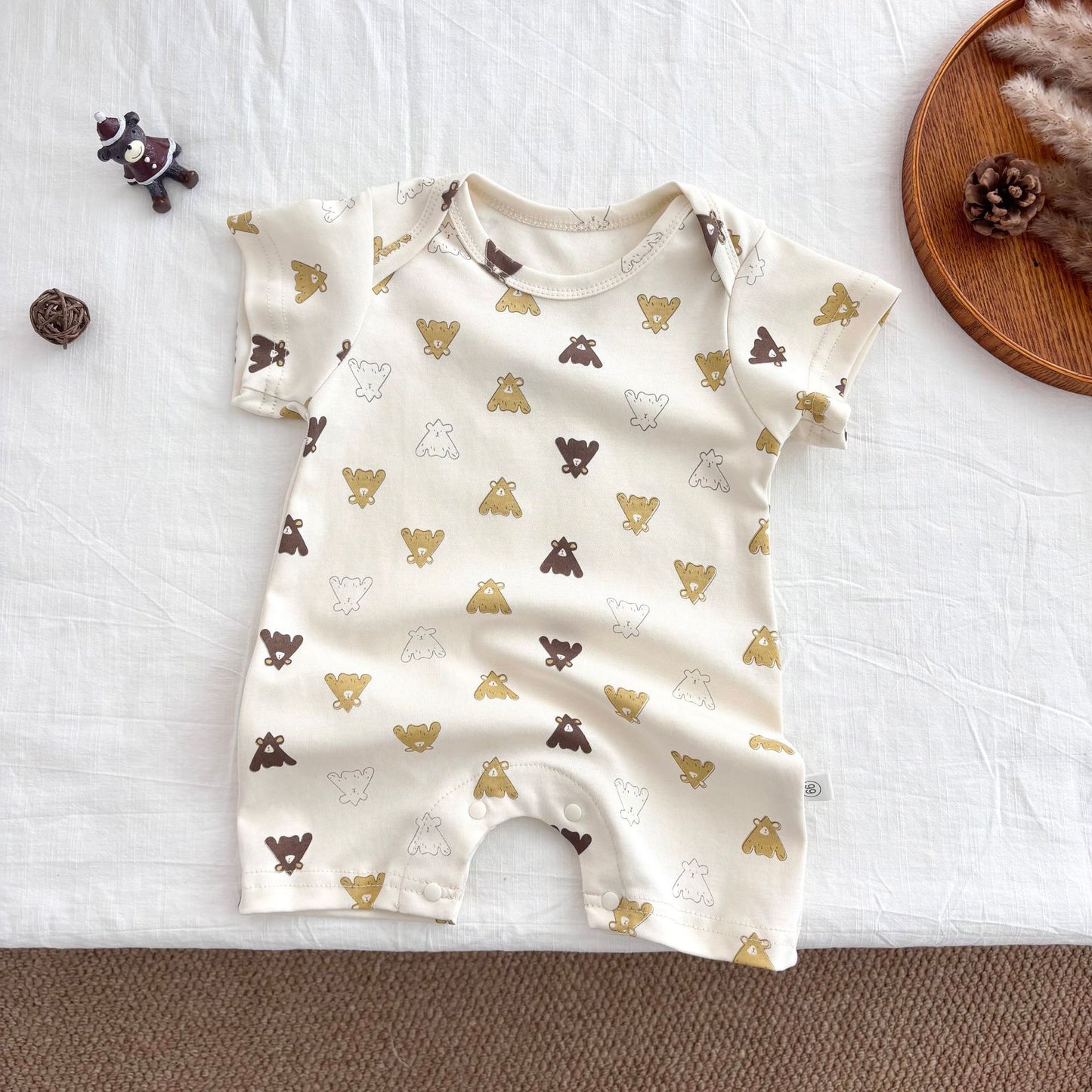 Summer Arrival Baby Boys and Girls Short Sleeves Crew Neck Animals Cartoon Pattern Rompers, MyKids-USA®, Baby One-Pieces, MyKids-USA - SIze/Age - 66 (3-6M) - Color - Apricot -  -  - TR2603212029-A.