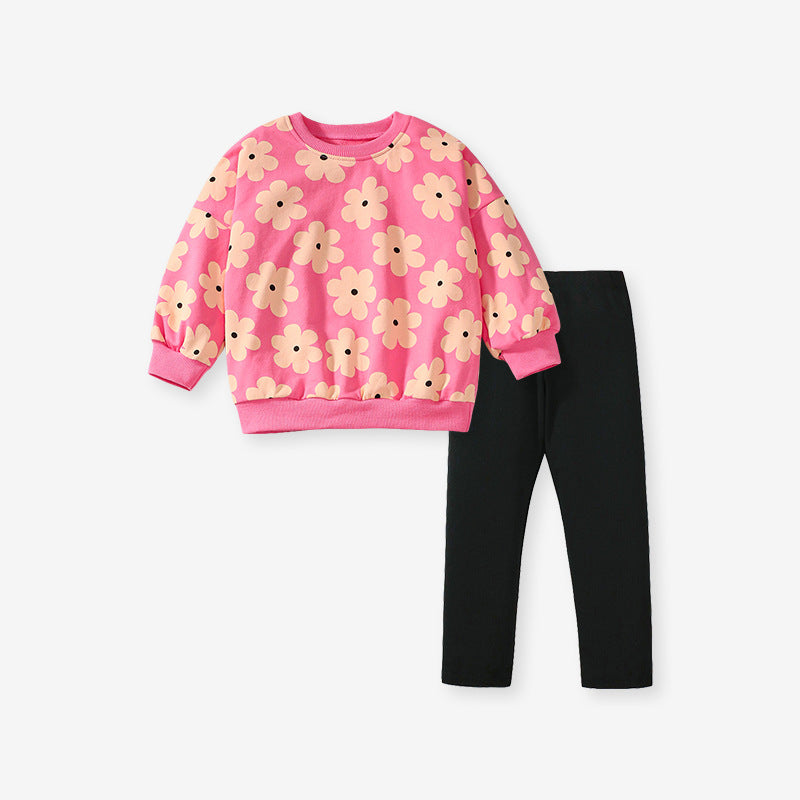 Arrival Spring And Autumn Girls Pretty Flowers Pattern Long Sleeves Top Pullover And Pants Clothing Set, MyKids-USA®, Baby & Toddler Outfits, MyKids-USA -  -  -  -  -  -  - 