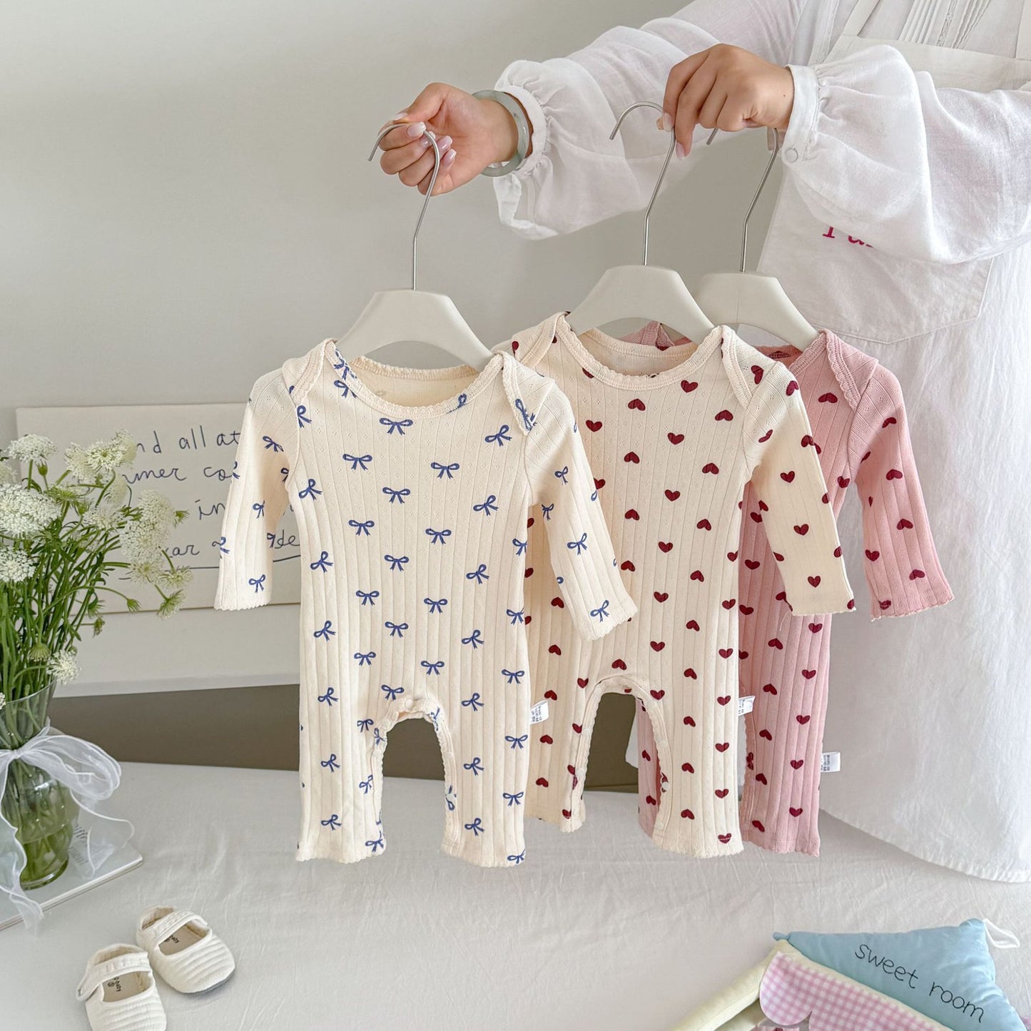 MyKids-USA® Autumn Arrival Baby Girls Long Sleeves Cute Pattern Rompers