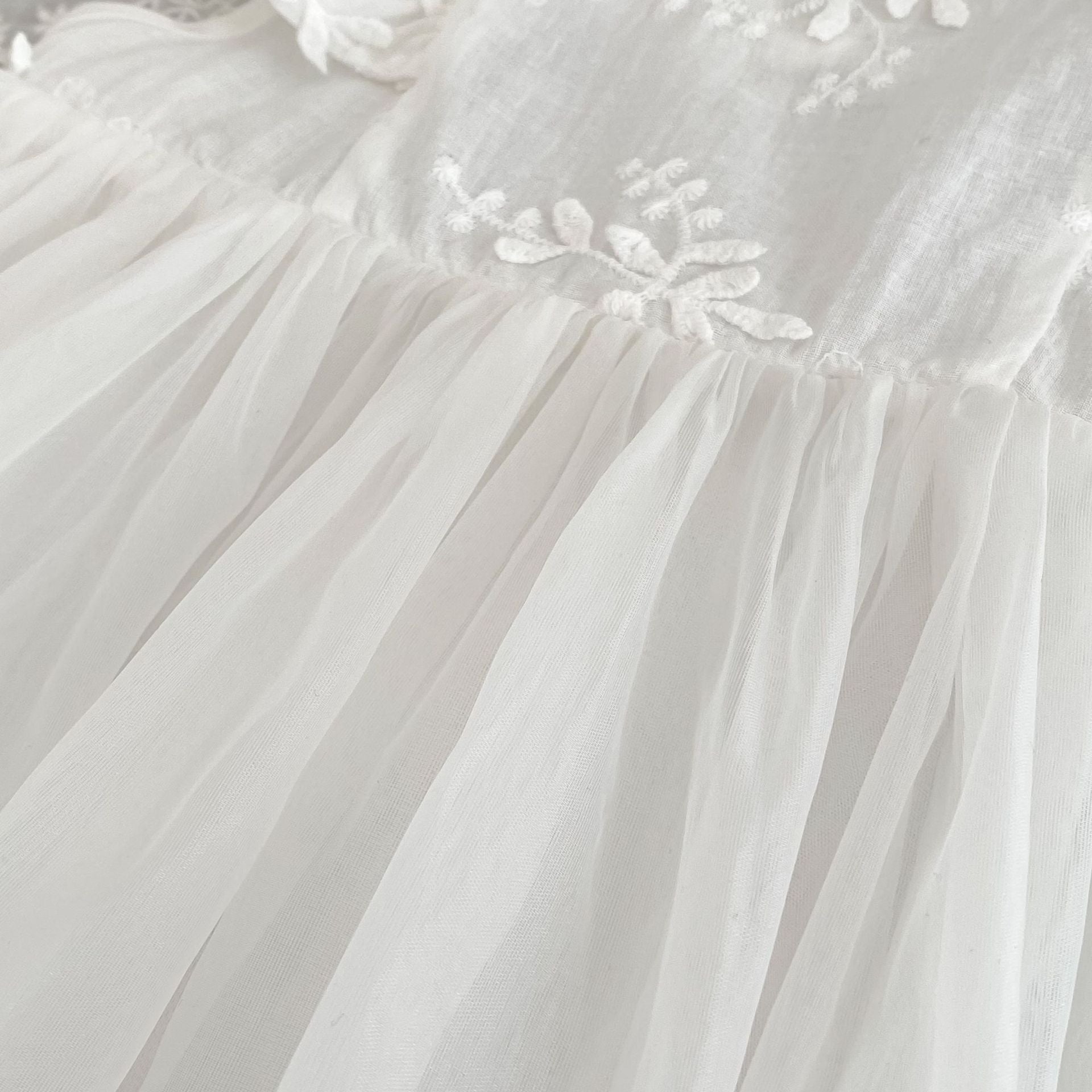 Summer Arrival Baby Girls Cute Solid Color Floral Embroidery Fly Sleeves Dress Design Onesies, MyKids-USA®, Baby One-Pieces, MyKids-USA -  -  -  -  -  -  - 