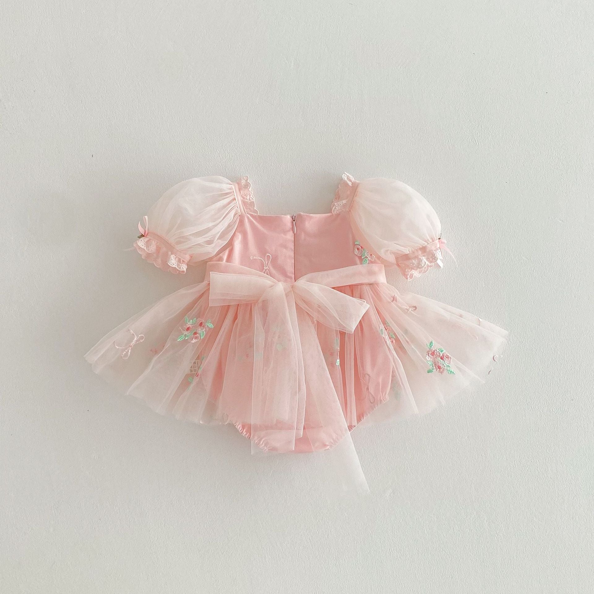 Summer Arrival Baby Girls Flowers Embroidered Tulle Design Short Sleeves Onesies, MyKids-USA®, Baby One-Pieces, MyKids-USA -  -  -  -  -  -  - 