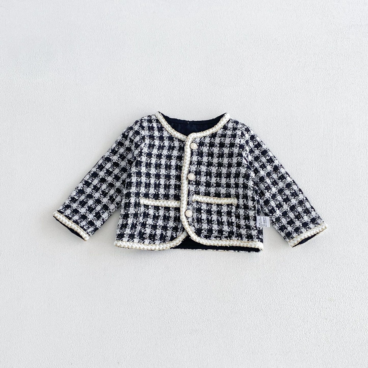 MyKids-USA® Arrival Autumn Baby Kids Girls Long Sleeves Plaid Coat and Color Patchwork Top Clothing Set