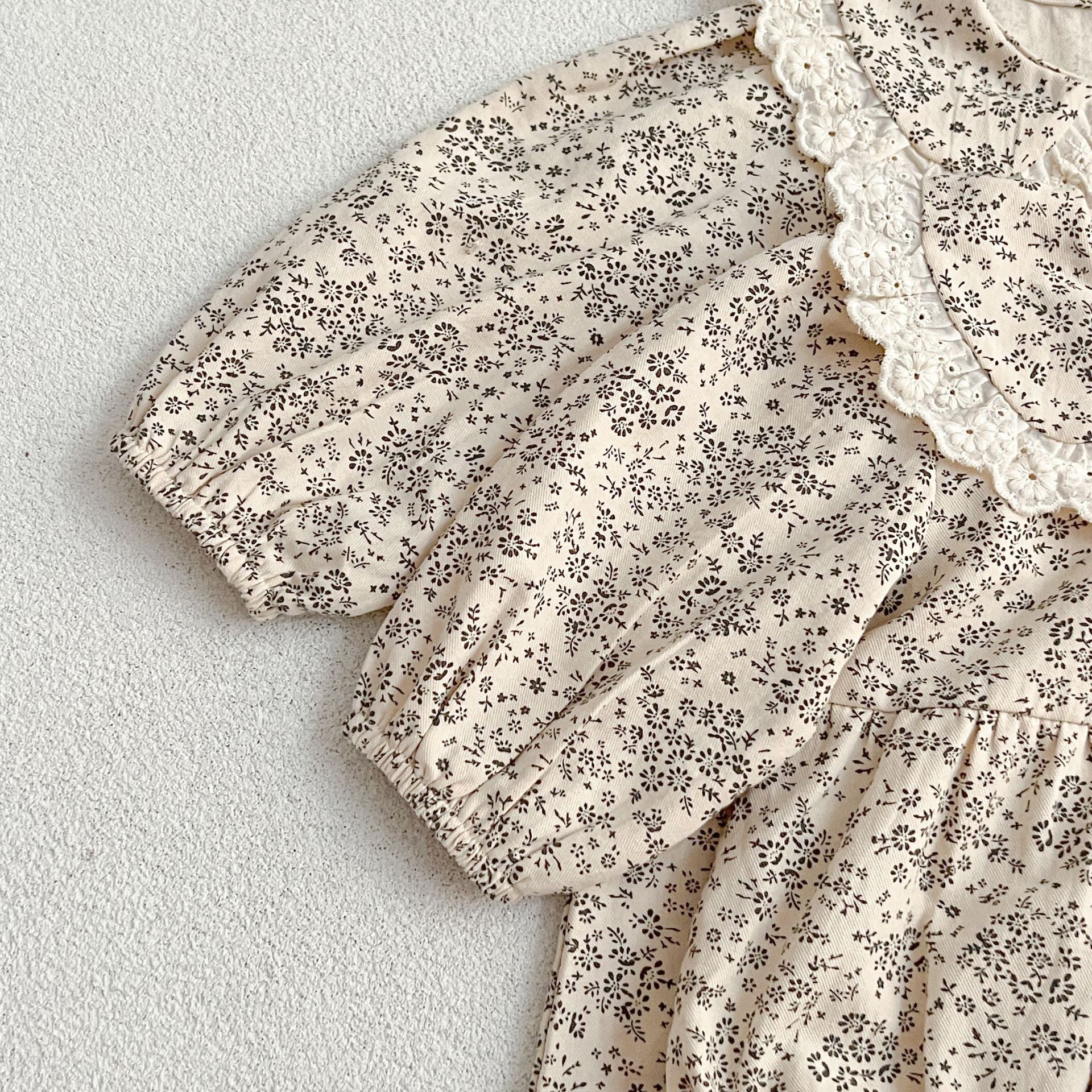 Adorable Baby Lace Collar Romper And Floral Print Girls’ Dress – Princess Sister Matching Set, MyKids-USA®, Baby & Toddler Outfits, MyKids-USA -  -  -  -  -  -  - 