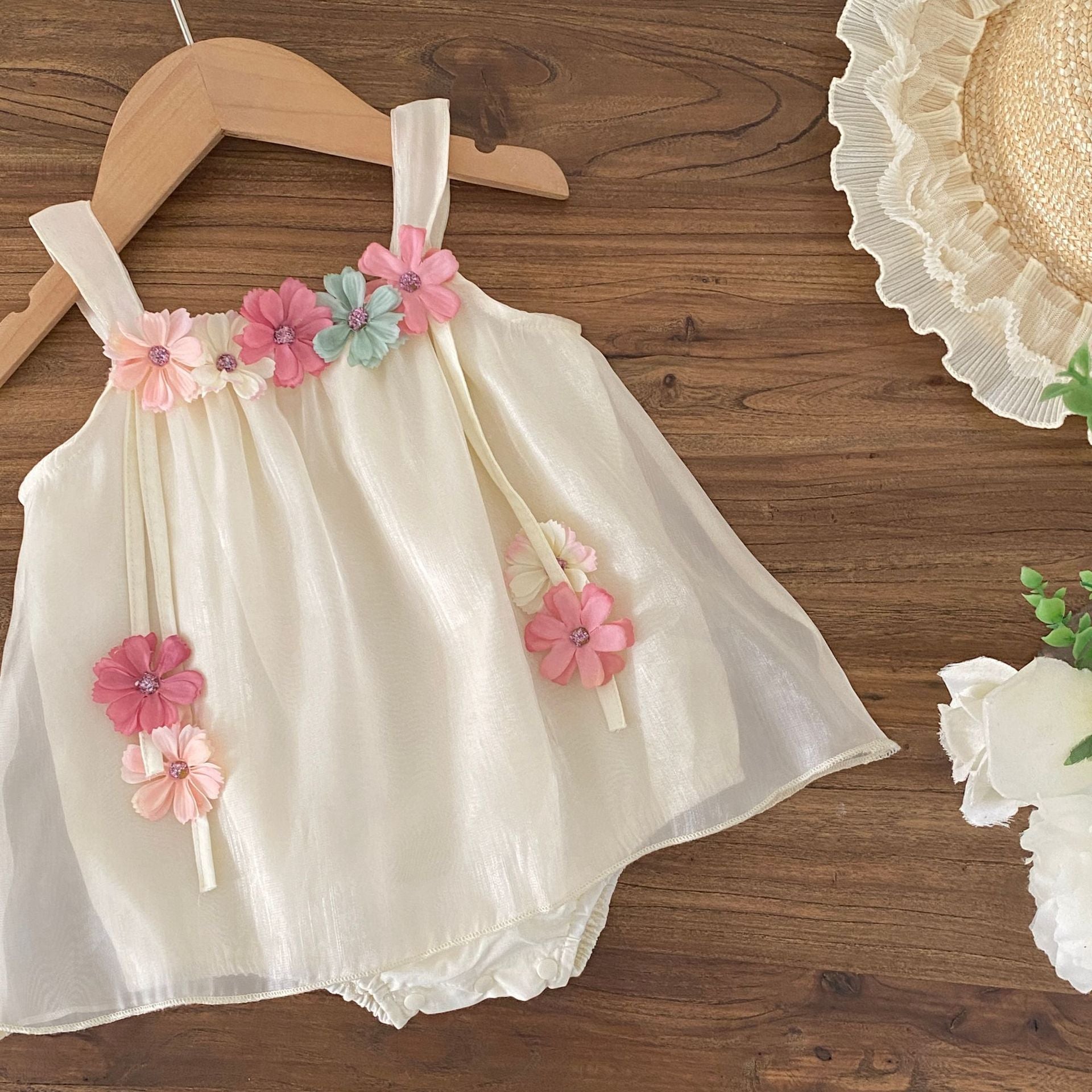 Design Summer Baby Kids Girls Sleeveless Flowers Pattern Strap Bodysuit Dress, MyKids-USA®, Baby & Children's One-Pieces, MyKids-USA -  -  -  -  -  -  - .
