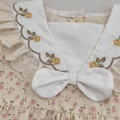 Summer Girls Floral Pattern Square Neck Short Sleeves Bodysuit and Dress – Princess Sister Matching Set, MyKids-USA®, Baby & Children's Outfits, MyKids-USA -  -  -  -  -  -  - .