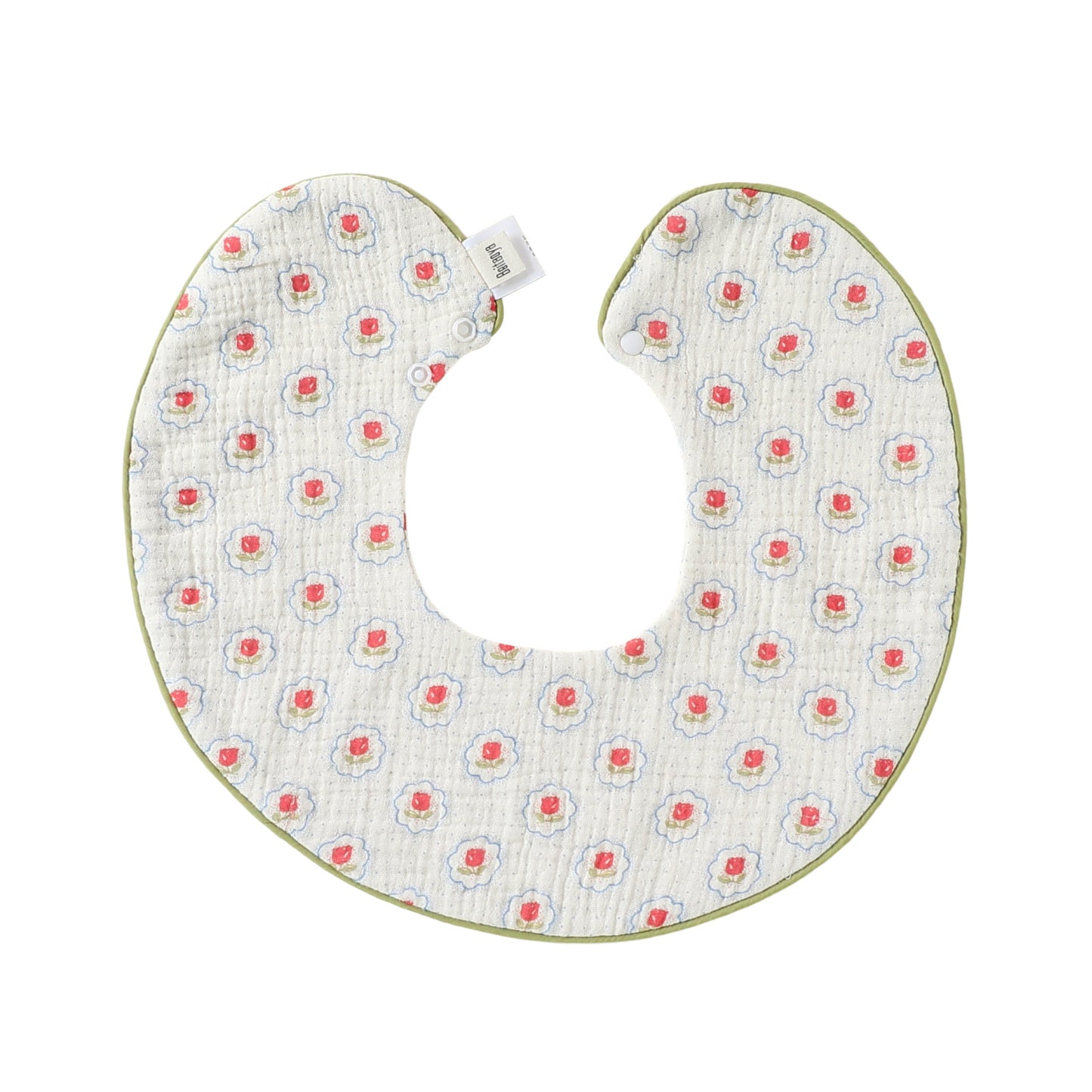 Adorable Fruits Cartoon Pattern Snap-on Round Shaped Bib, MyKids-USA®, Bibs, MyKids-USA - Size/Age - S (0-1Y) - Color - Beige -  -  - TR2605202207-B.