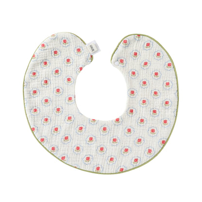Adorable Fruits Cartoon Pattern Snap-on Round Shaped Bib, MyKids-USA®, Bibs, MyKids-USA - Size/Age - S (0-1Y) - Color - Beige -  -  - TR2605202207-B.