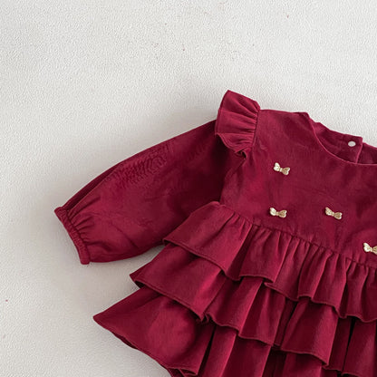 Winter Arrival Baby Girls Long Sleeves Butterfly Pattern Fleece-line Warm Onesies, MyKids-USA®, Bodysuits, MyKids-USA -  -  -  -  -  -  - 