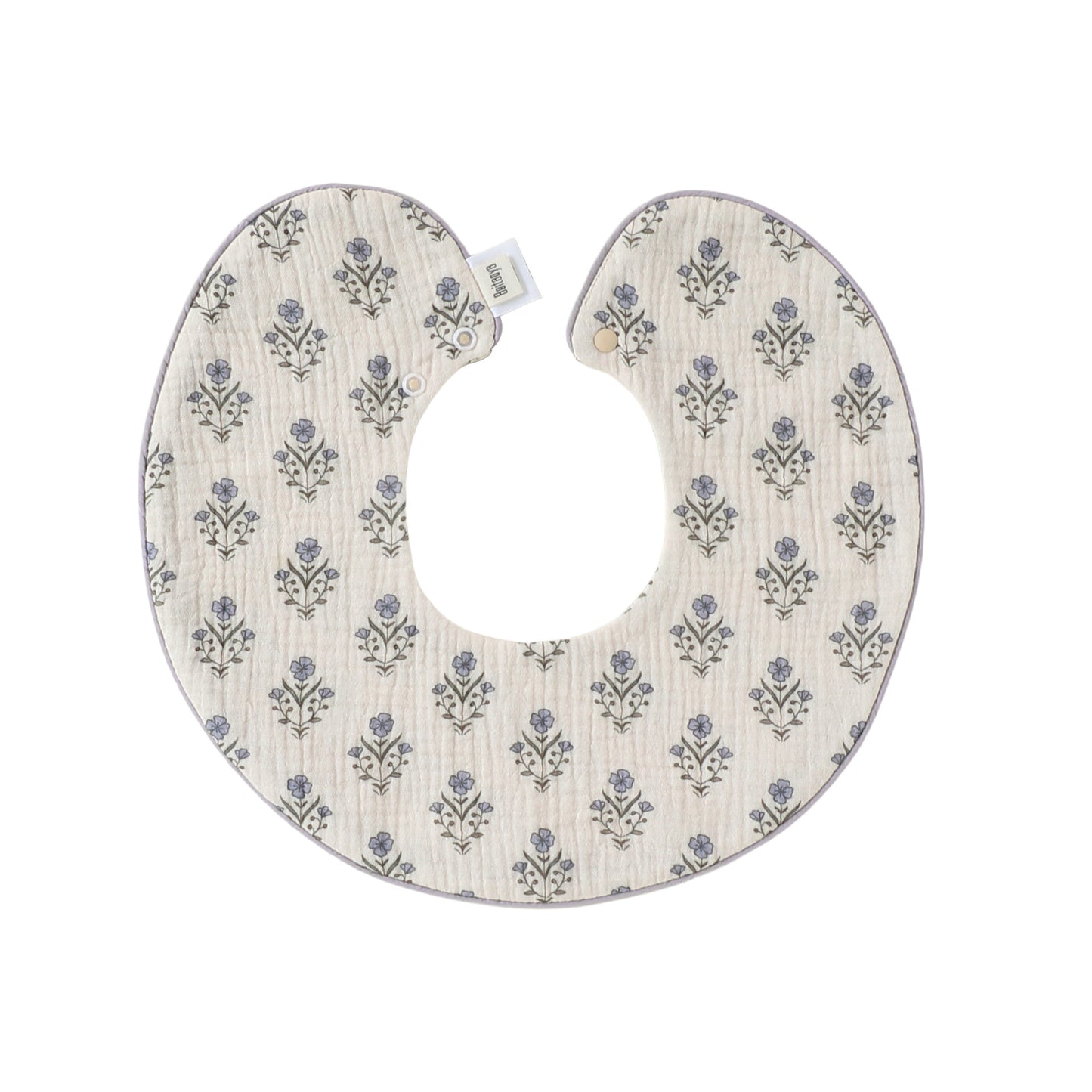 Adorable Vintage Floral Pattern Snap-on Round Shaped Bib, MyKids-USA®, Bibs, MyKids-USA - Size/Age - S (0-1Y) - Color - Beige -  -  - TR2605202212-A.