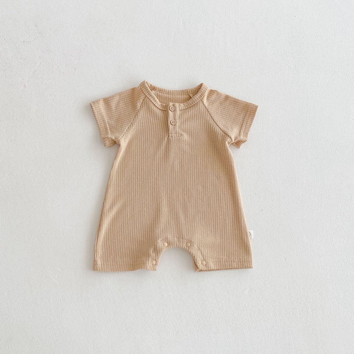 Summer Arrival Baby Unisex Short Sleeves Plain Rompers Bodysuits, MyKids-USA®, Baby One-Pieces, MyKids-USA - Size/Age - 66 (3-6M) - Color - Coffee -  -  - TR2504302117-C