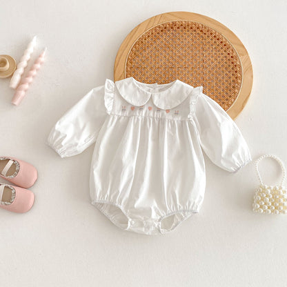 Spring Arrival Baby Girls Cute Rabbits and Heart Pattern Long Sleeves Onesies, MyKids-USA®, Baby One-Pieces, MyKids-USA - Size/Age - 66 (3-6M) - Color - White -  -  - TR2502252327-A