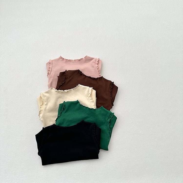 Girls Tops Spring And Autumn Style Children’s Solid Color Long-Sleeved T-Shirts For Girls With Ear-Shaped Inner Bottoming Shirts, MyKids-USA®, Baby & Toddler Tops, MyKids-USA -  -  -  -  -  -  - 