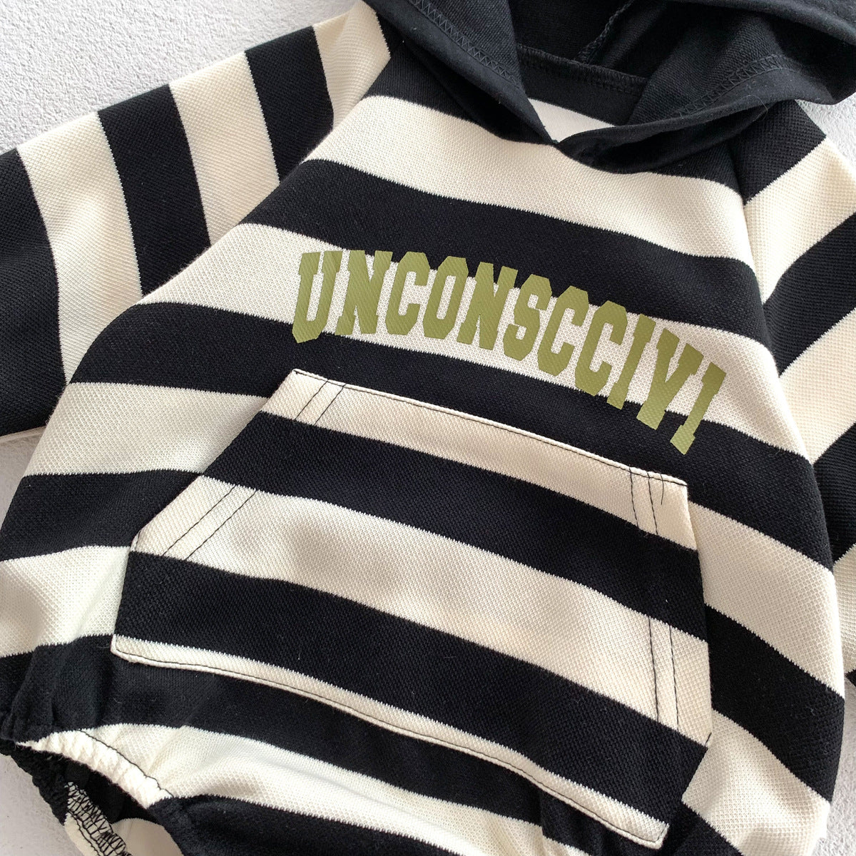 Autumn Arrival Baby Unisex Long Sleeves Striped and Letters Pattern Hooded Onesies, MyKids-USA®, Baby One-Pieces, MyKids-USA -  -  -  -  -  -  - 