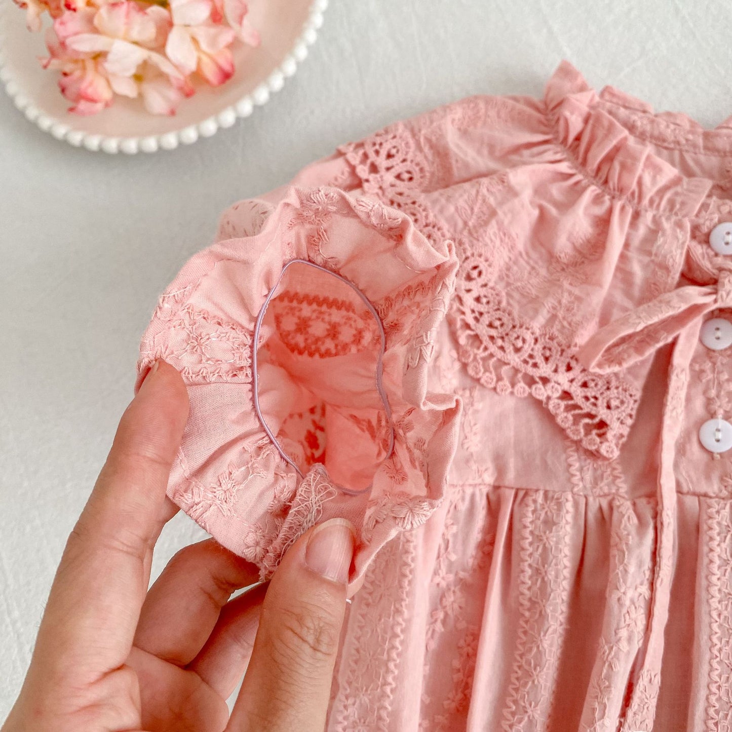 Design Autumn Floral Pattern Baby Kids Girls Bow-Tied Collar Onesies and Dress – Princess Sister Matching Set