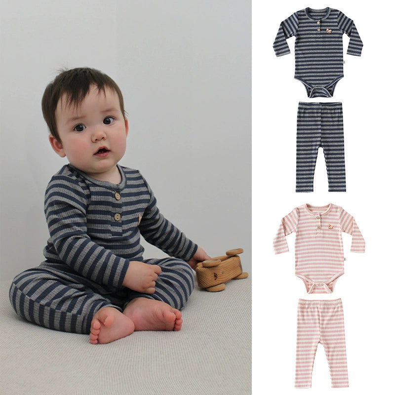 Autumn Arrival Baby Unisex Long Sleeves Casual Striped Crew Neck Onesies and Pants Clothing Sets, MyKids-USA®, Baby & Toddler Outfits, MyKids-USA -  -  -  -  -  -  - 