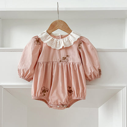 Spring Baby Girls Floral Embroidery Pattern Long-sleeved Onesies and Dress – Princess Sister Matching Set, MyKids-USA®, Baby & Toddler Outfits, MyKids-USA -  -  -  -  -  -  - 