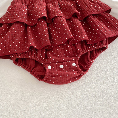 Spring Arrival Baby Girls Long Sleeves Ruffle Neck Color Patchwork Bodysuit, MyKids-USA®, Baby One-Pieces, MyKids-USA -  -  -  -  -  -  - .