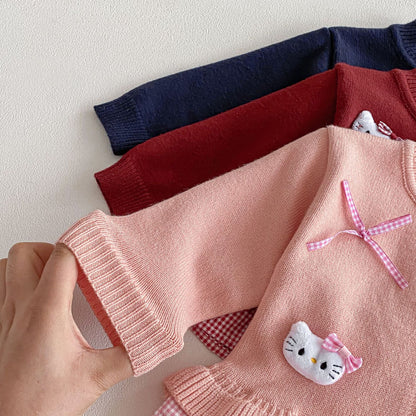 Winter and Autumn Baby Kids Girls Long Sleeves Cartoon Pattern Top and Color Patchwork Pants Knitted Clothing Set, MyKids-USA®, Baby & Toddler Outfits, MyKids-USA -  -  -  -  -  -  - 