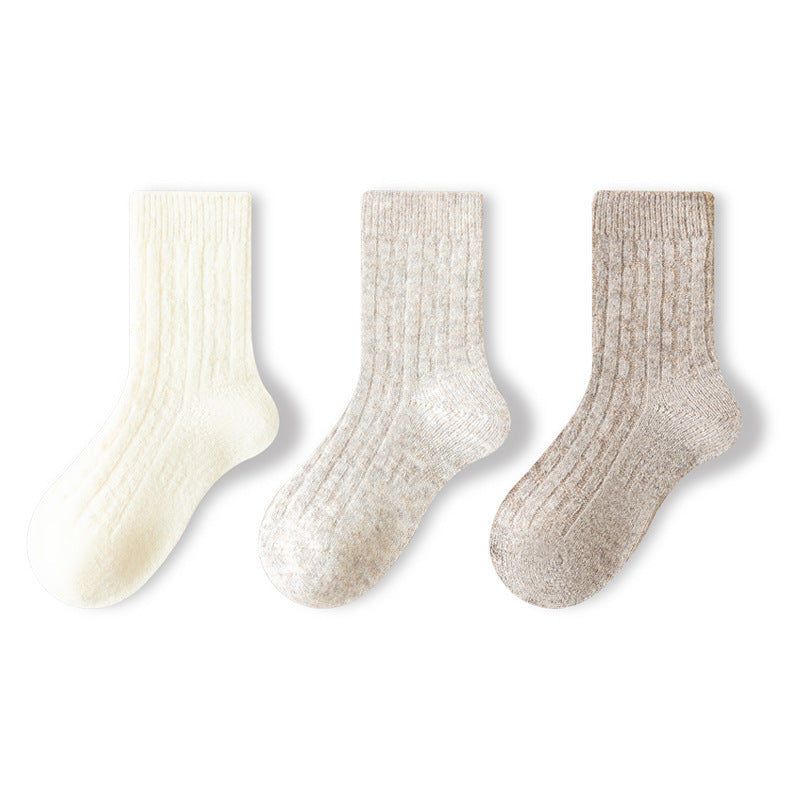 Autumn and Winter Arrival Baby Unisex Breathable Striped Pattern or Solid Color Casual Socks 1 Lot=3-Pair Set, MyKids-USA®, Baby & Toddler Socks & Tights, MyKids-USA - Size/Age - M (2-4Y) - Color - Beige -  -  - TR2601072051-B.