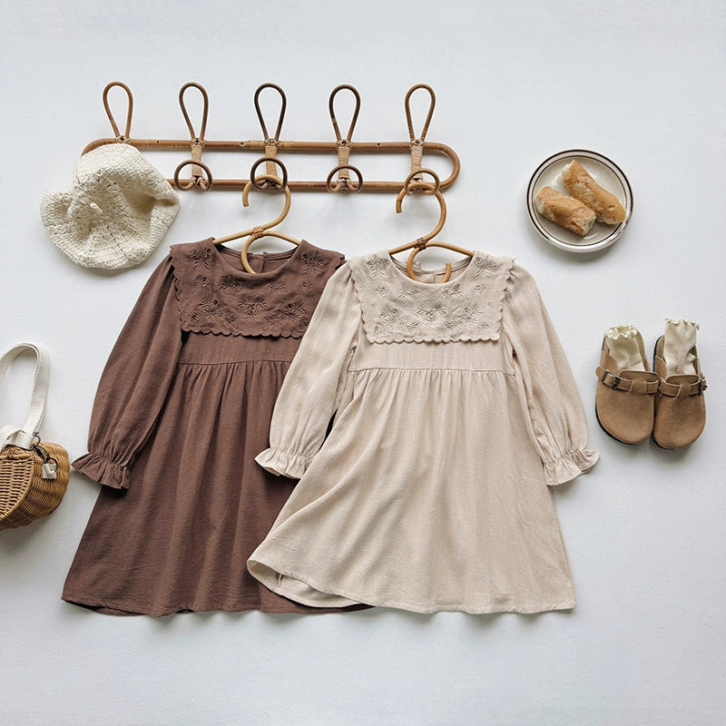 Arrival Autumn Girls Flowers Embroidered Pattern Long Sleeves Dress, MyKids-USA®, Baby & Toddler Dresses, MyKids-USA -  -  -  -  -  -  - 