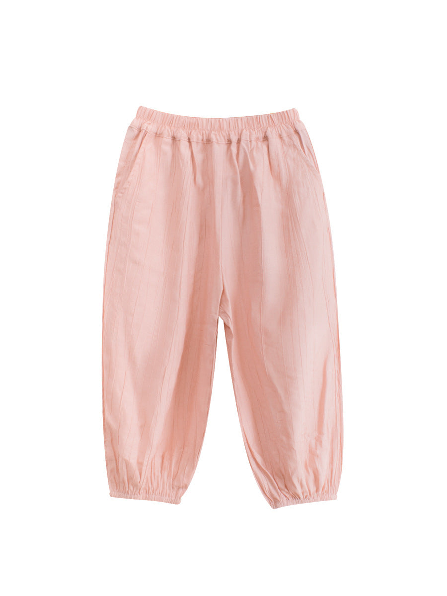 Children’s Summer Comfortable Simple Casual Plain Pants – Thin Trousers, MyKids-USA®, Baby & Toddler Bottoms, MyKids-USA - Size/Age - 90 (12-24M) - Color - Pink -  -  - TR2504252129-D