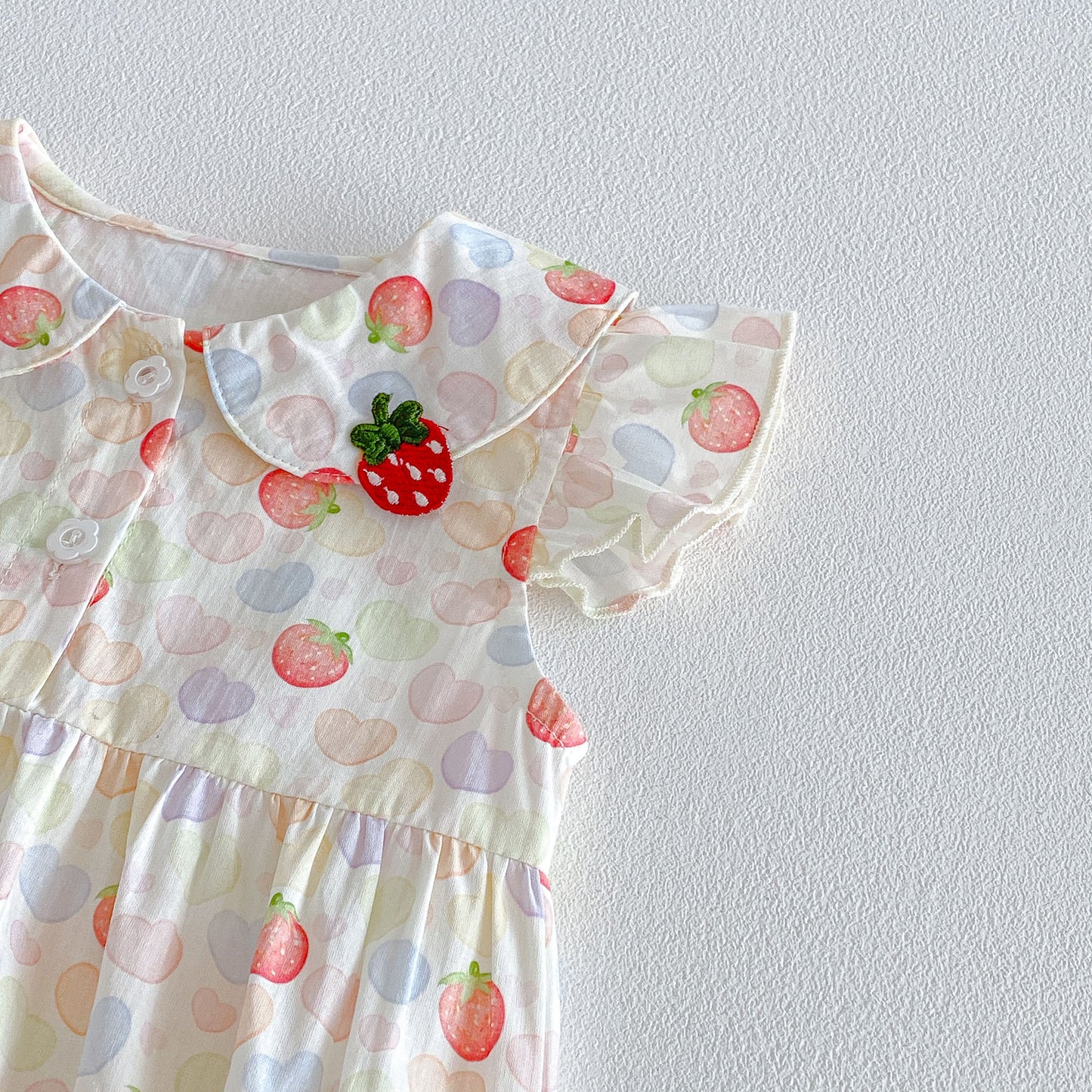 Design Summer Baby Kids Girls Fly Sleeves Fruits Pattern Bodysuit