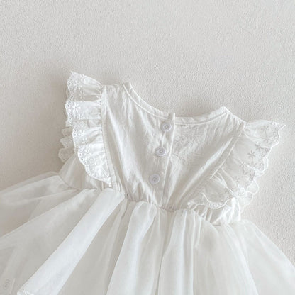 Summer Arrival Baby Girls Beige Sleeveless Plain Dress Design Tulle Patchwork Onesies, MyKids-USA®, Baby One-Pieces, MyKids-USA -  -  -  -  -  -  - 