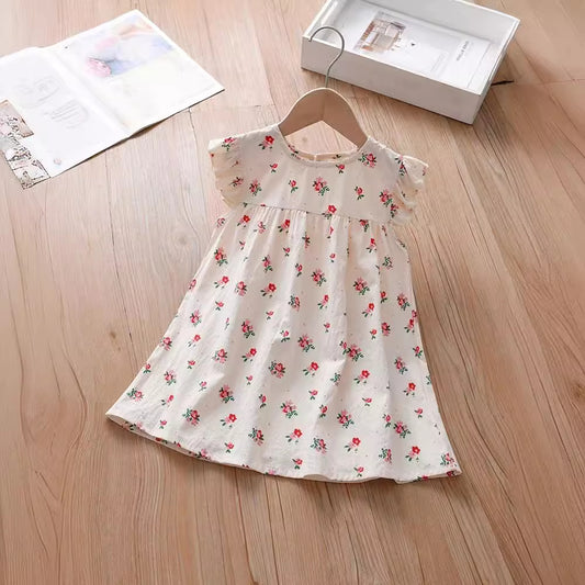 Summer Baby Kids Girls Fly Sleeves Floral Print Sweet Princess Dress, MyKids-USA®, Baby & Toddler Dresses, MyKids-USA -  -  -  -  -  -  - 