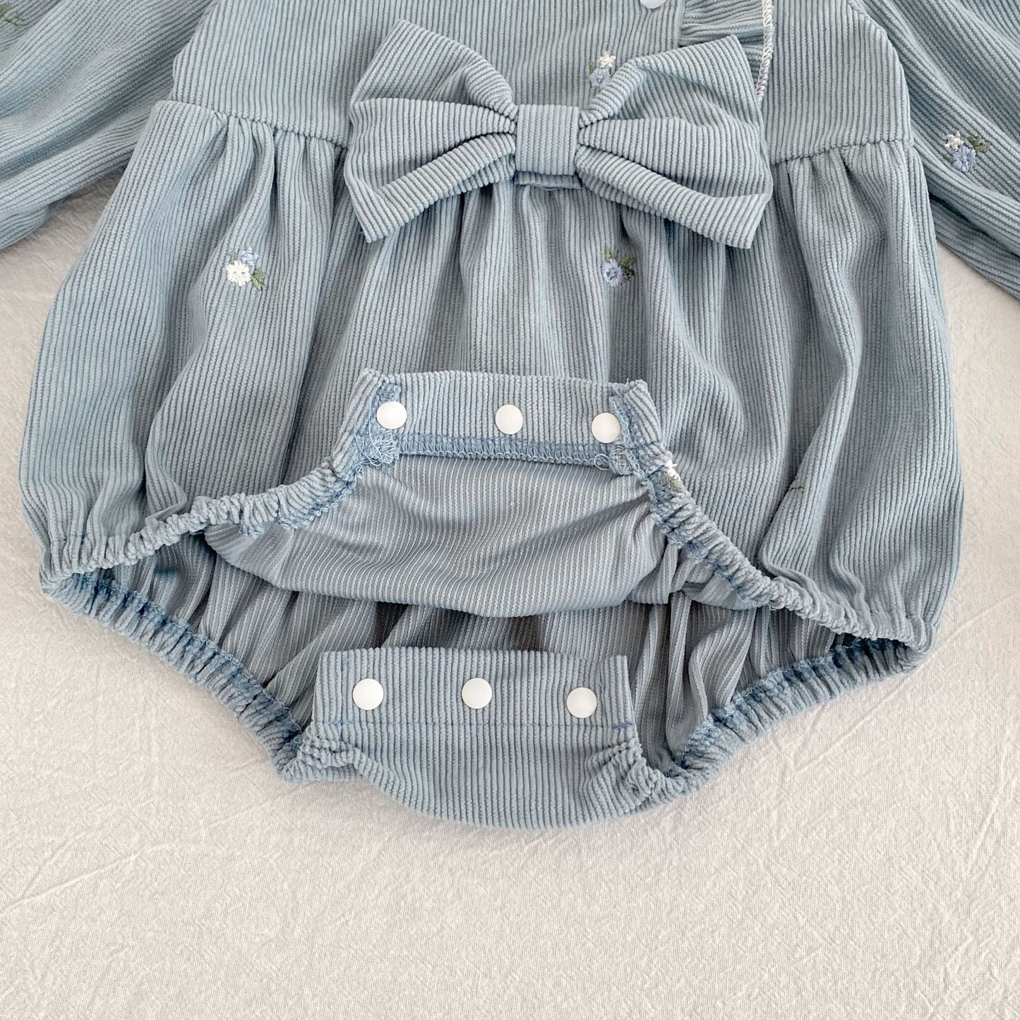 MyKids-USA® Autumn Flowers Embroidered Baby Kids Girls Princess Long Sleeves Bodysuit