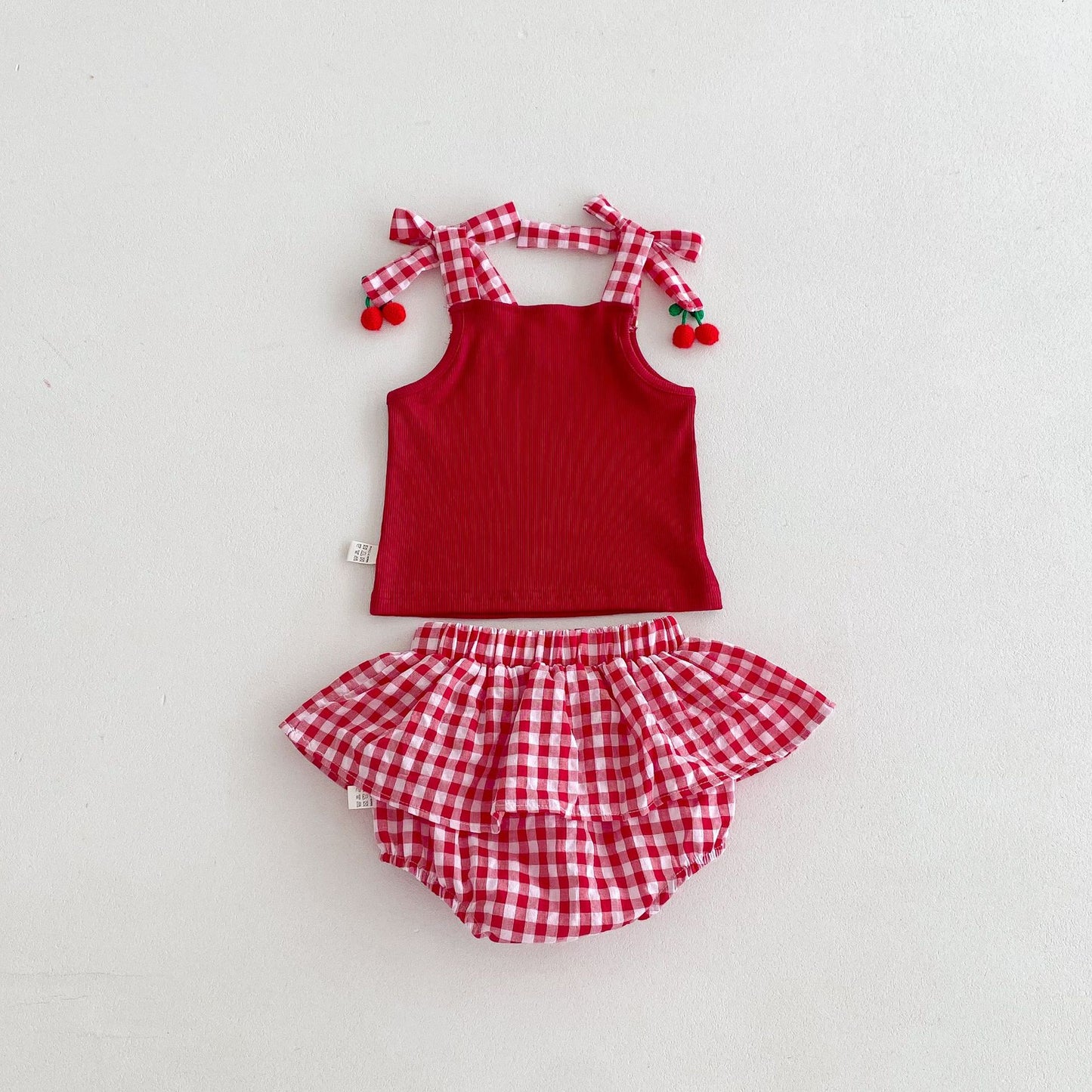 Summer Baby Kids Girls Sleeveless Plaid Vest and Bloomers Clothing Set, MyKids-USA®, Baby & Toddler Outfits, MyKids-USA - Size/Age - 73 (6-9M) - Color - Light Pink -  -  - TR2603211827-A.