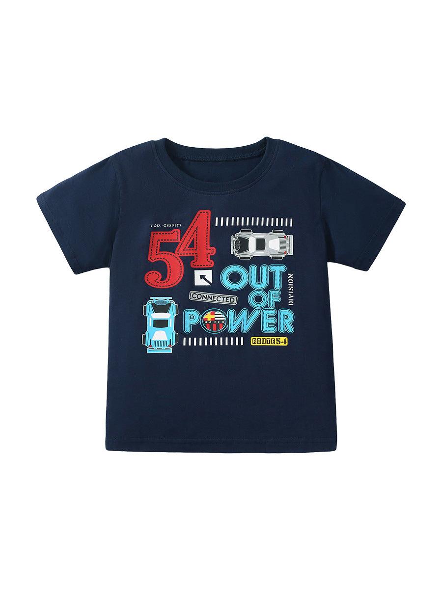 Boys’ Print T-Shirt In European And American Style For Summer
