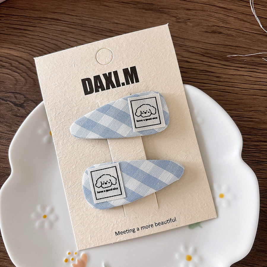 Collection of 2 Versatile Cute Butterfly-bow and Plaid Pattern Hair Clips, MyKids-USA®, Hair Pins, Claws & Clips, MyKids-USA - Size/Age - Average Size (0-12Y） - Color - Apricot -  -  - TR2601242042-A.