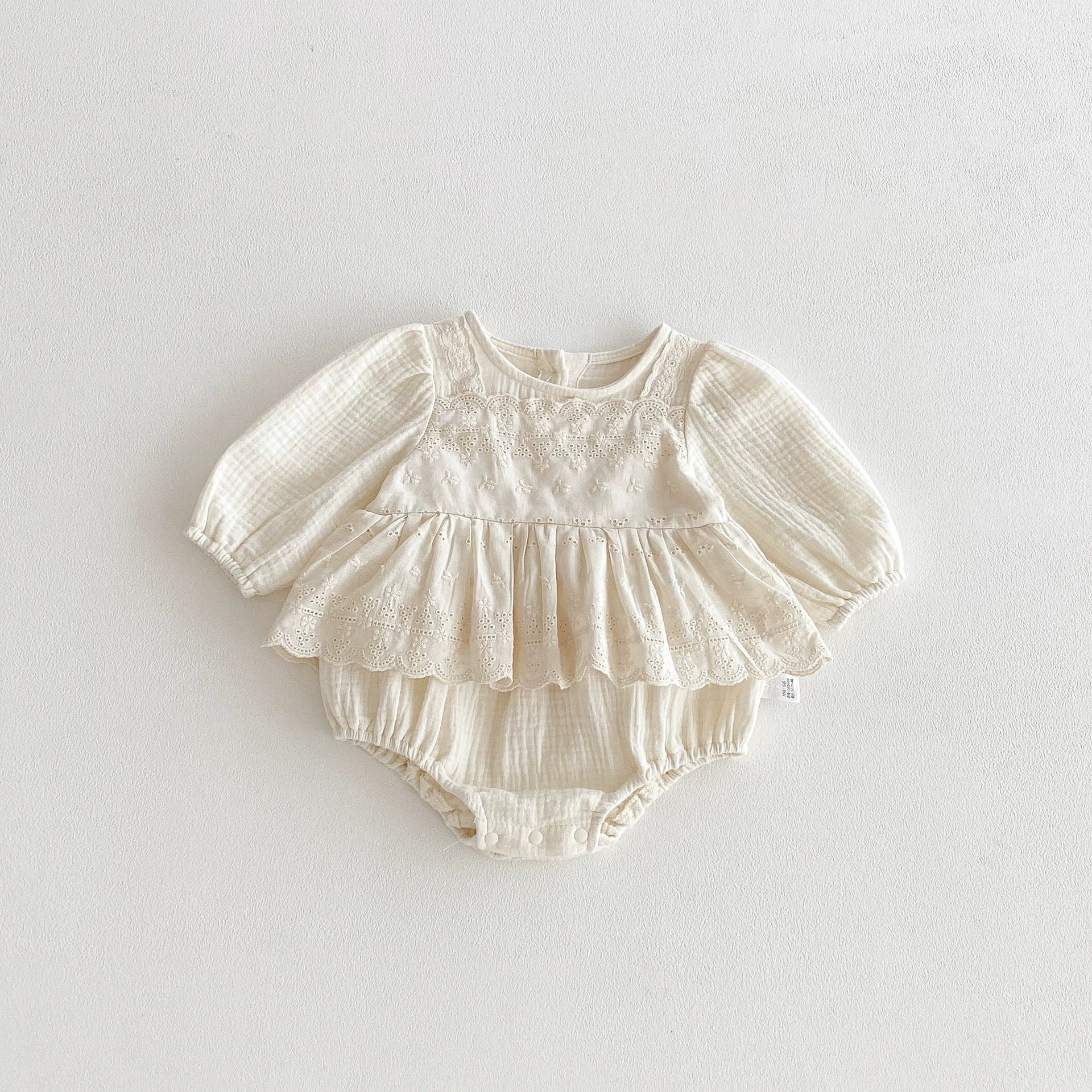 Autumn Arrival Baby Girls Long Sleeves Lace Patchwork Crew Neck Onesies, MyKids-USA®, Bodysuits, MyKids-USA -  -  -  -  -  -  - 