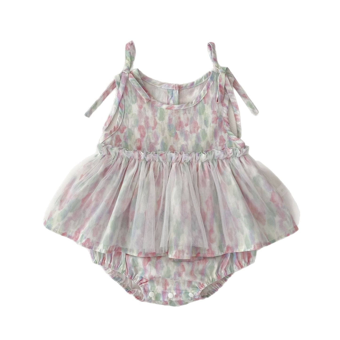Summer Arrival Baby Girls Cute Tie Dye Sleeveless Dress Design Strap Onesies, MyKids-USA®, Baby One-Pieces, MyKids-USA - Size/Age - 66 (3-6M) - Color - Pink -  -  - TR2504301826-B