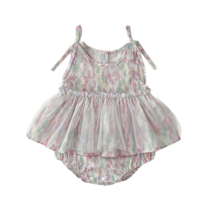 Summer Arrival Baby Girls Cute Tie Dye Sleeveless Dress Design Strap Onesies, MyKids-USA®, Baby One-Pieces, MyKids-USA - Size/Age - 66 (3-6M) - Color - Pink -  -  - TR2504301826-B