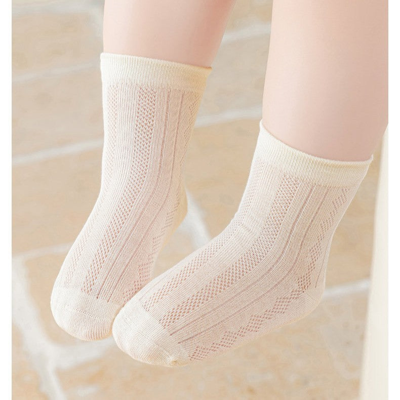 Spring and Summer Baby Kids Boys and Girls Breathable Letters and Geometric Pattern Socks Set