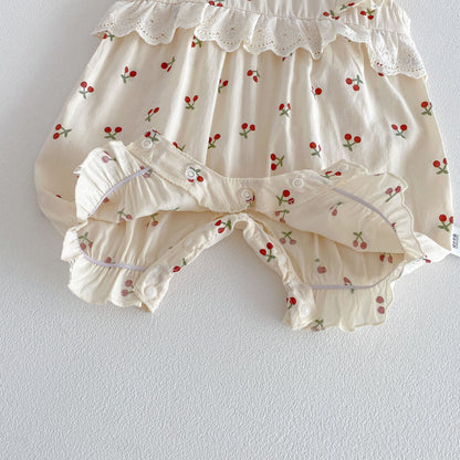 Design Summer Baby Kids Girls Fly Sleeves Cherry Pattern Rompers, MyKids-USA®, Baby & Children's One-Pieces, MyKids-USA -  -  -  -  -  -  - .