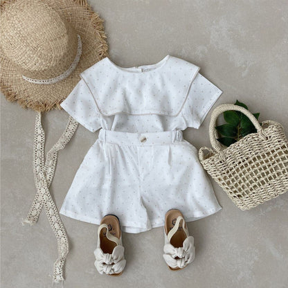 Arrival Summer Baby Kids Short Sleeves Cute Top and Shorts Fashion Clothing Set