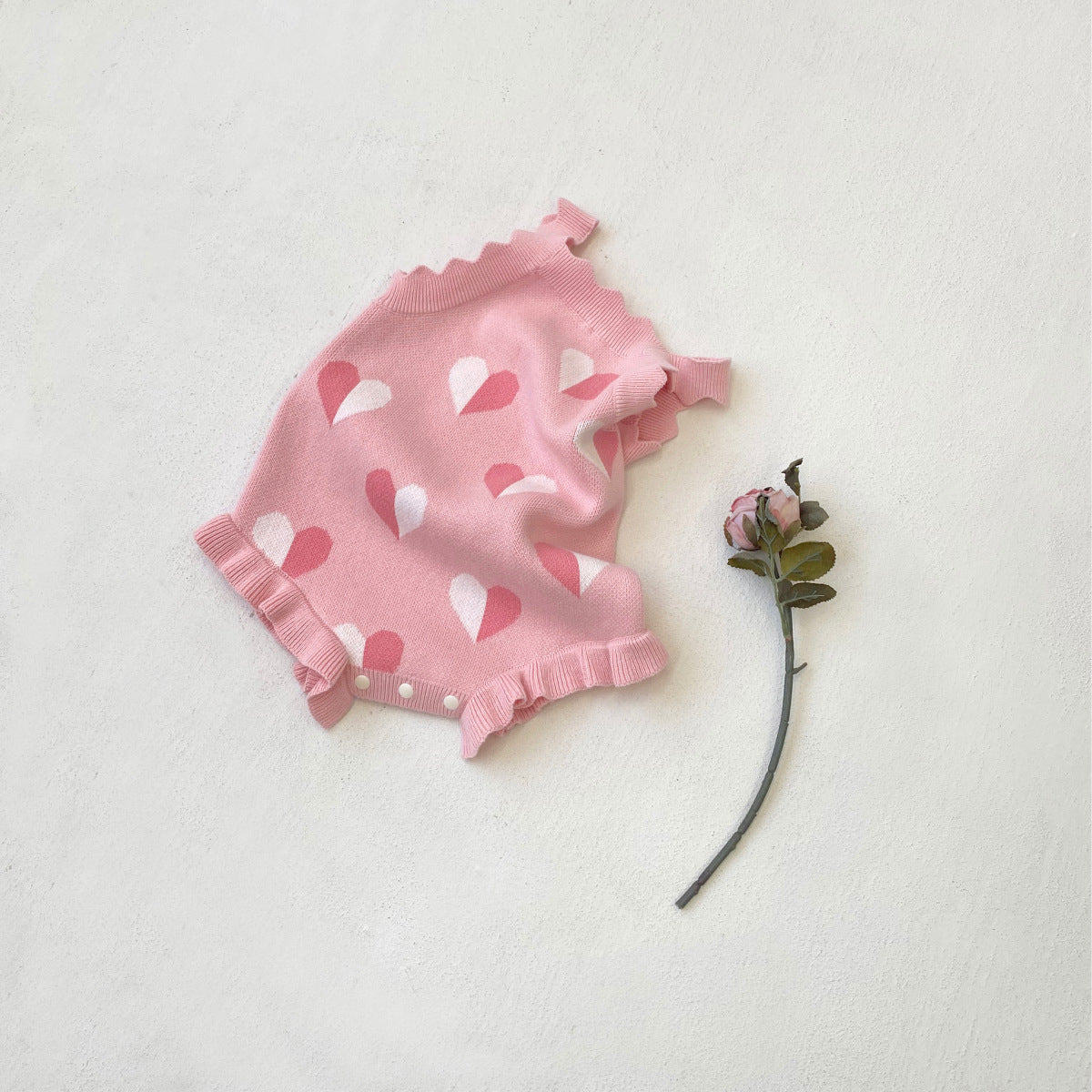 Arrival Autumn and Spring Baby Girls Cute Heart Pattern Knitted Sleeveless Bodysuit, MyKids-USA®, Baby One-Pieces, MyKids-USA -  -  -  -  -  -  - .