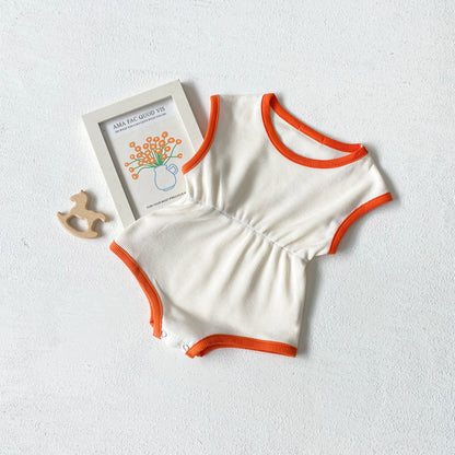 Hot Selling Summer Baby Kids Sleeveless Color Patchwork Bodysuit