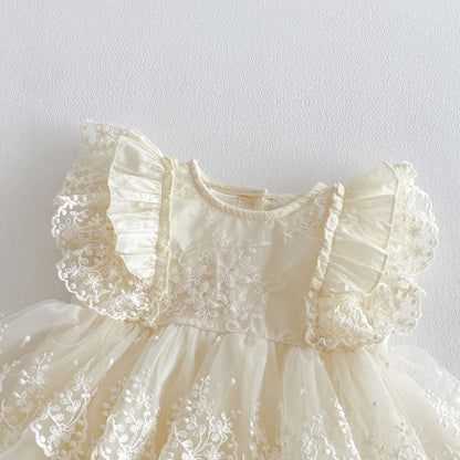 Summer Arrival Baby Girls Fly Sleeves Flowers Pattern Embroidered Bodysuit, MyKids-USA®, Baby & Toddler Dresses, MyKids-USA -  -  -  -  -  -  - .