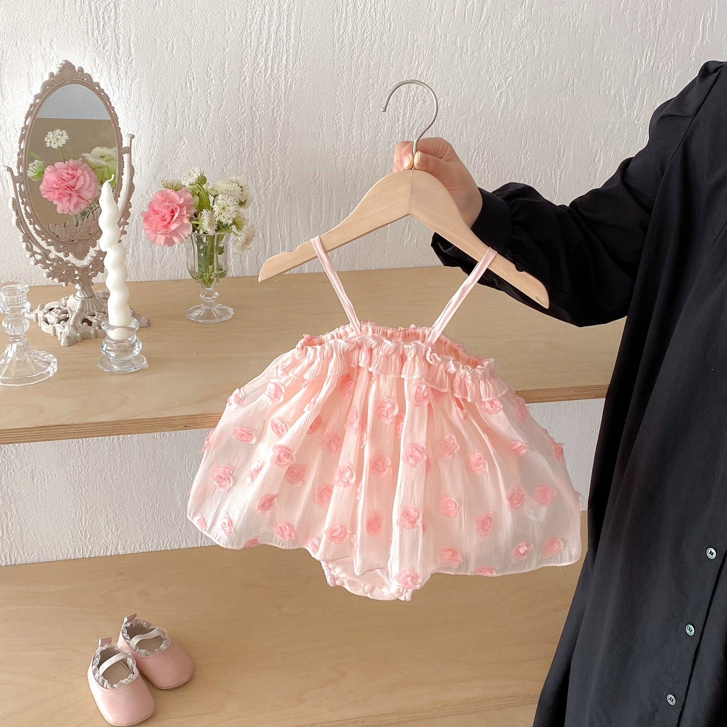 Summer Arrival Baby Girls Flowers Pattern Sleeveless Strap Onesies, MyKids-USA®, Baby One-Pieces, MyKids-USA -  -  -  -  -  -  - 