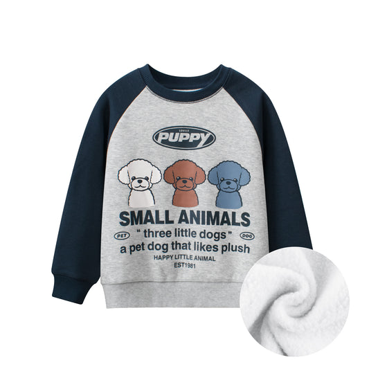 Baby Boy Kids Puppy Dogs Cartoon Crew Neck Long Sleeve Fleece Pullover