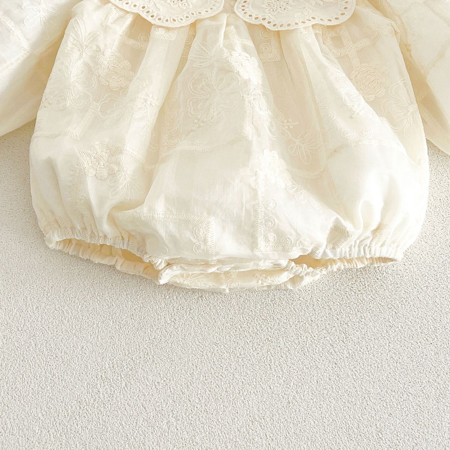 MyKids-USA® Autumn Flowers Embroidered Solid Color Baby Kids Girls Princess Bodysuit