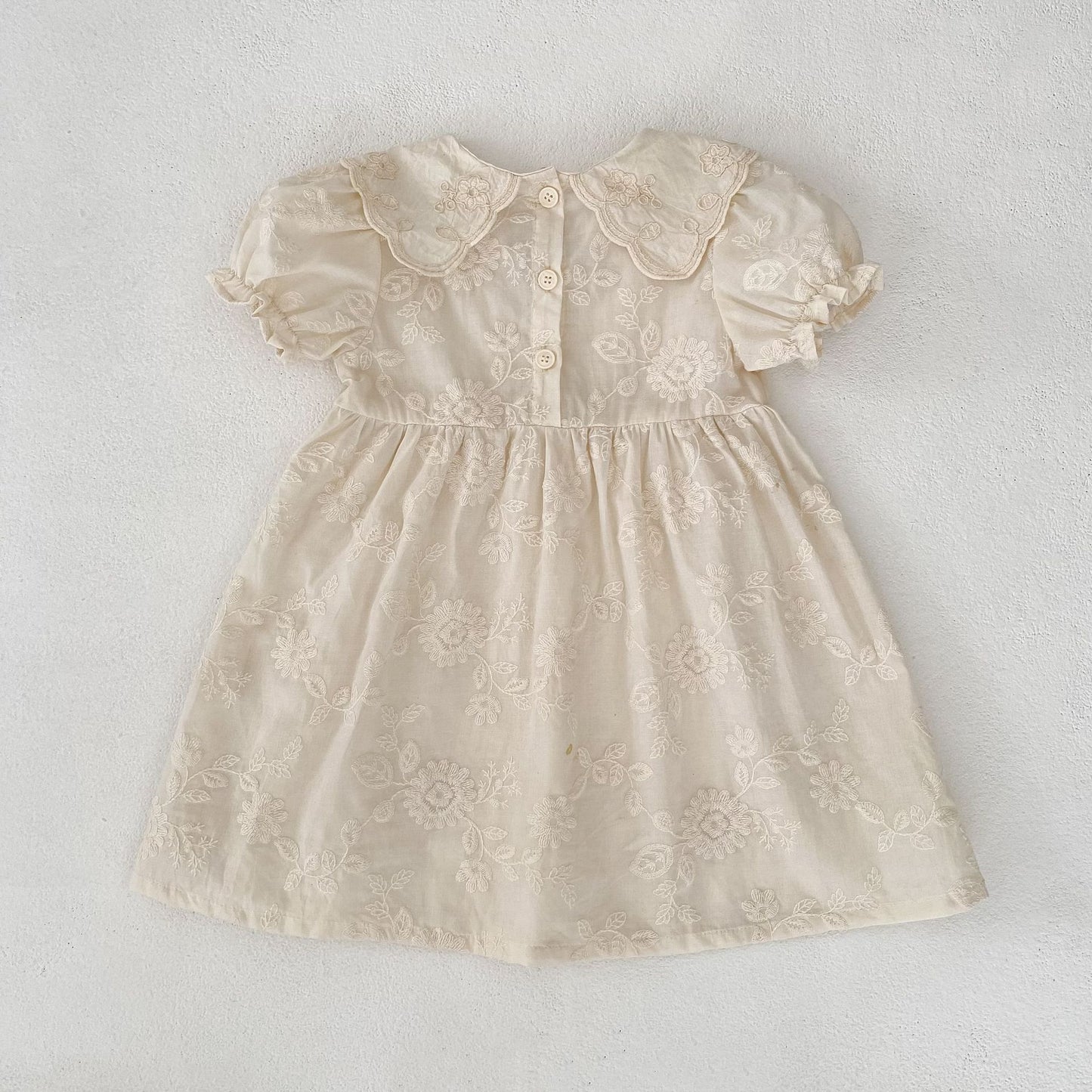 Summer Girls Solid Color Flowers Embroidery Short Sleeves Onesies and Girls’ Dress – Princess Sister Matching Set, MyKids-USA®, Baby & Toddler Dresses, MyKids-USA -  -  -  -  -  -  - 