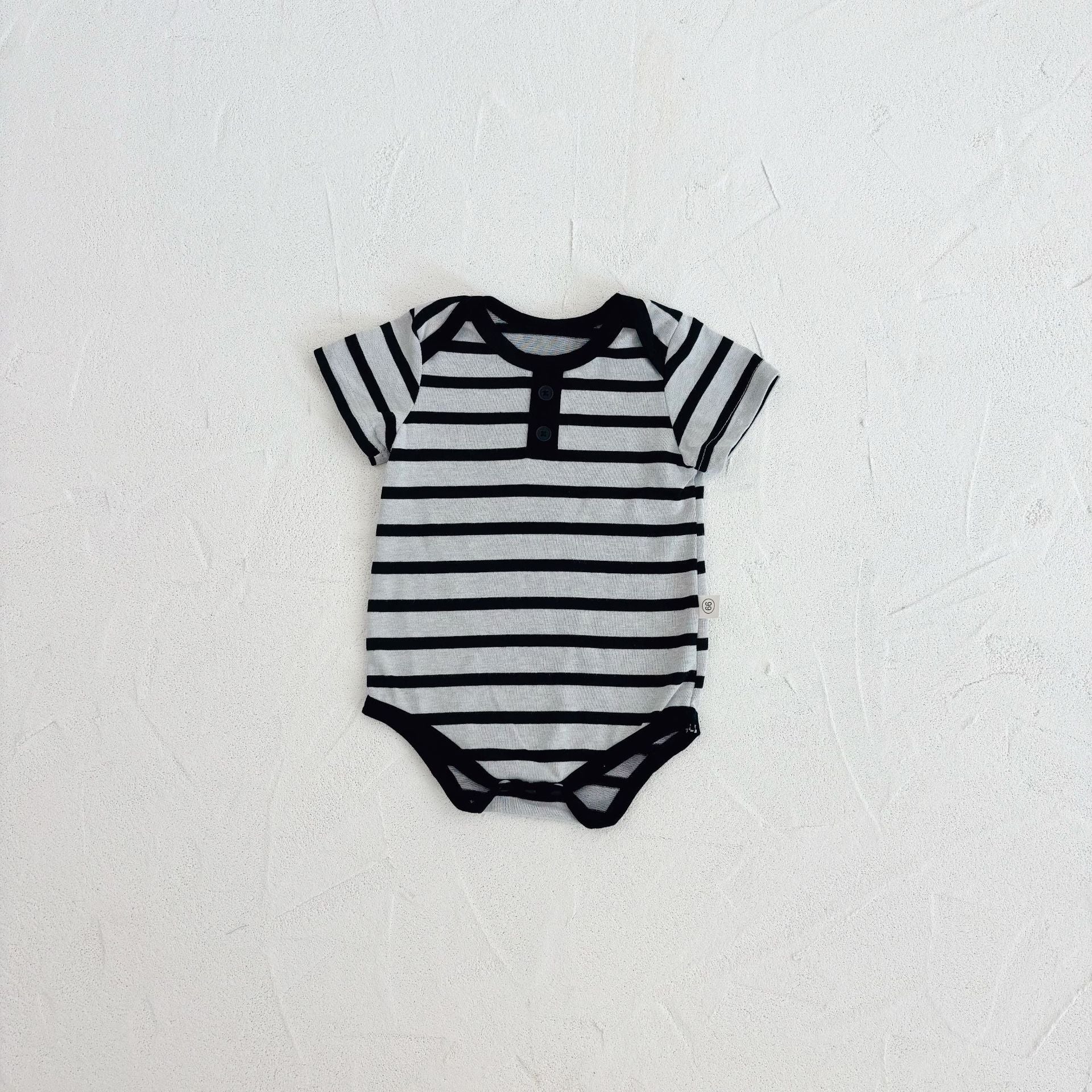 Summer Arrival Baby Unisex Casual Thin Striped Pattern Short Sleeves Onesies, MyKids-USA®, Baby One-Pieces, MyKids-USA - Size/Age - 66 (3-6M) - Color - Black -  -  - TR2504271603-A