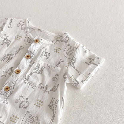 Summer Arrival Baby Unisex Animals Printed Short Sleeves Rompers, MyKids-USA®, Baby One-Pieces, MyKids-USA -  -  -  -  -  -  - 