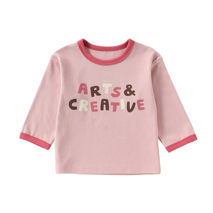 MyKids-USA® Autumn Arrival Baby Kids Long Sleeves Cartoon and Letters Pattern Top